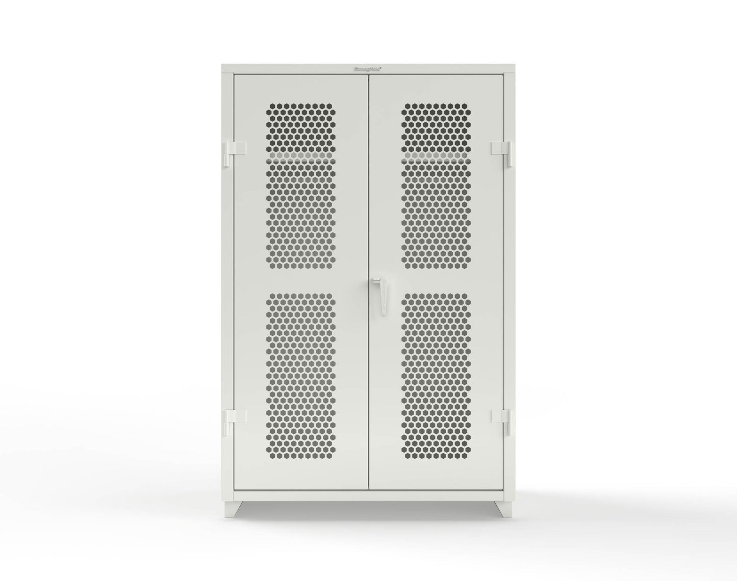  Extra Heavy Duty 14 GA Ventilated (Hex) Uniform Cabinet with Hanger Rod, 1 Shelf - 48 In. W x 24 In. D x 75 In. H - 46-H-WR-241-L-9003