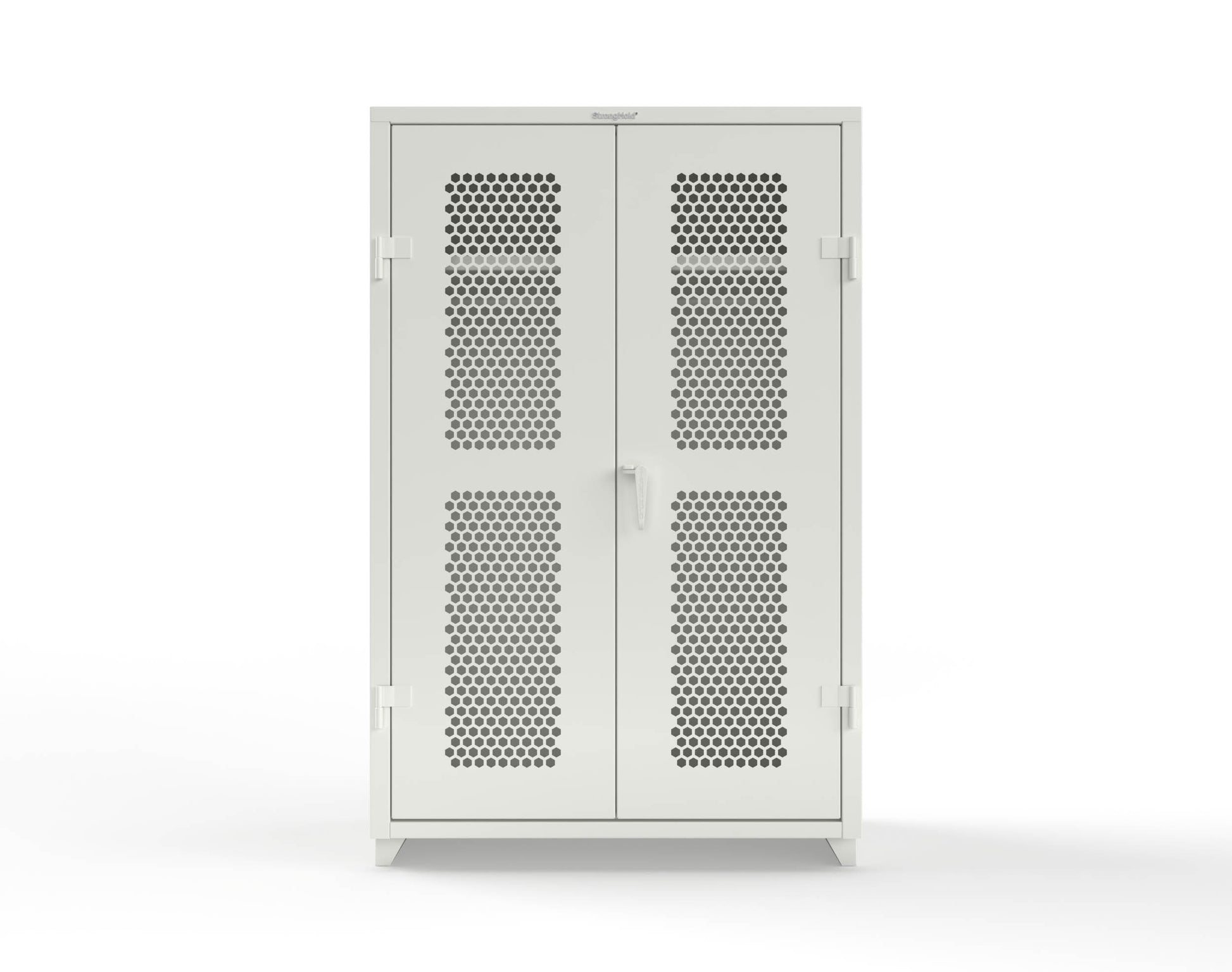  Extra Heavy Duty 14 GA Ventilated (Hex) Uniform Cabinet with Hanger Rod, 1 Shelf - 48 In. W x 24 In. D x 75 In. H - 46-H-WR-241-L-9003
