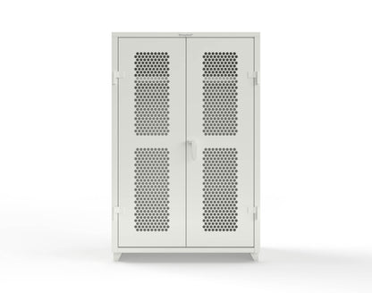  Extra Heavy Duty 14 GA Ventilated (Hex) Uniform Cabinet with Hanger Rod, 1 Shelf - 48 In. W x 24 In. D x 75 In. H - 46-H-WR-241-L-9003