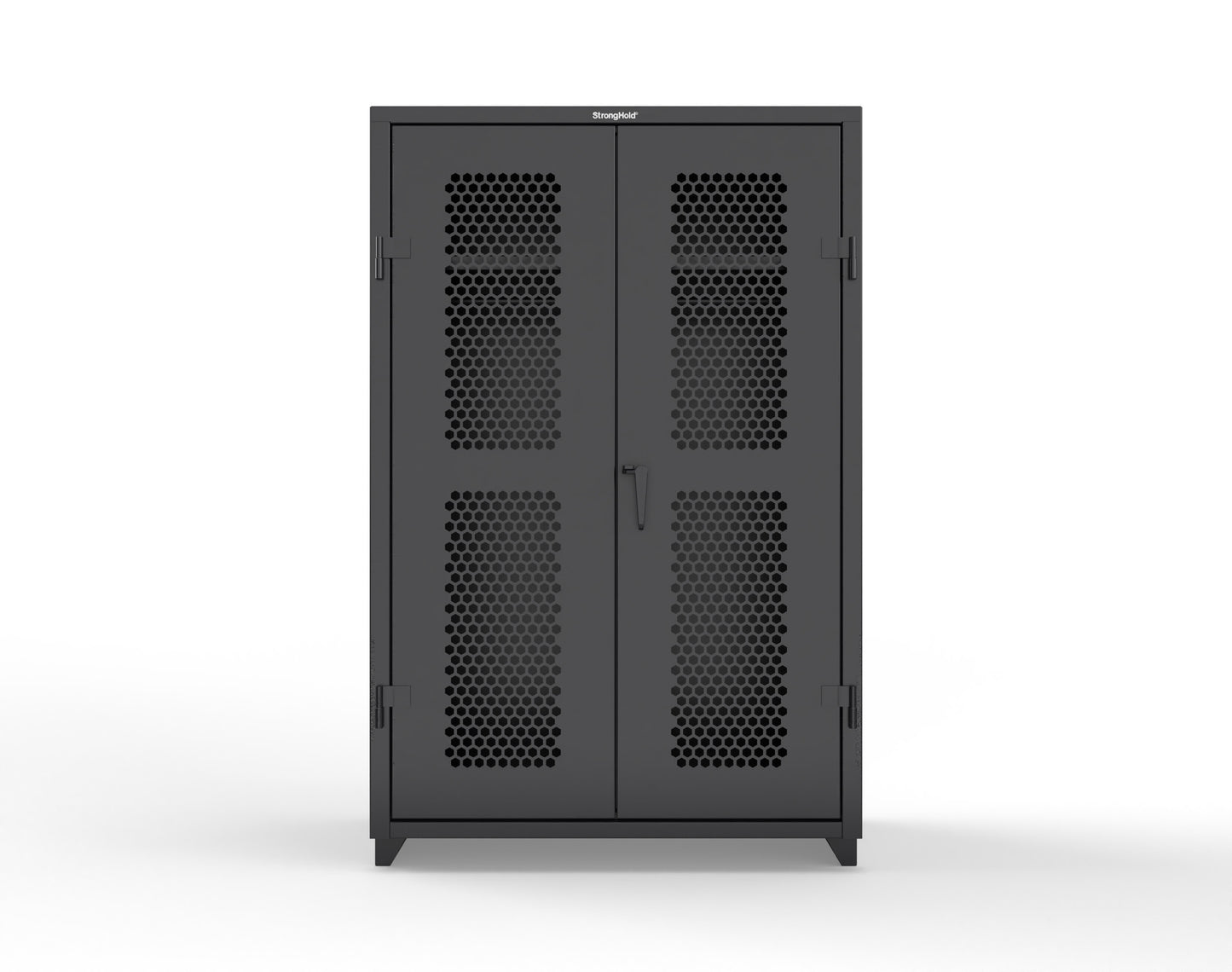  Extra Heavy Duty 14 GA Ventilated (Hex) Uniform Cabinet with Hanger Rod, 1 Shelf - 48 In. W x 24 In. D x 75 In. H - 46-H-WR-241-L-9005