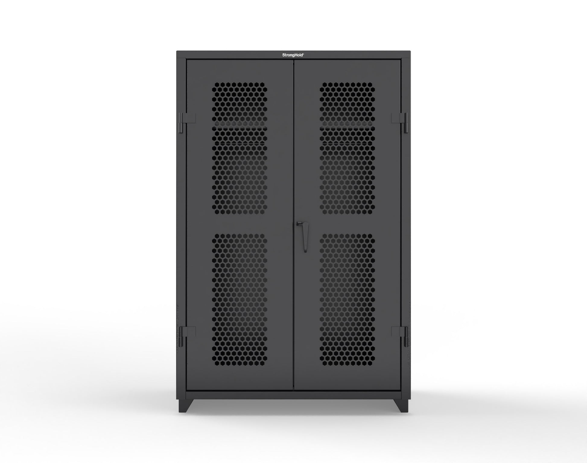  Extra Heavy Duty 14 GA Ventilated (Hex) Uniform Cabinet with Hanger Rod, 1 Shelf - 48 In. W x 24 In. D x 75 In. H - 46-H-WR-241-L-9005