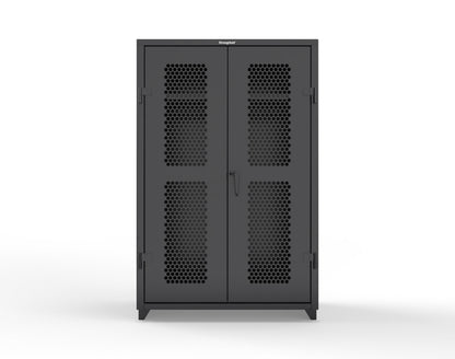  Extra Heavy Duty 14 GA Ventilated (Hex) Uniform Cabinet with Hanger Rod, 1 Shelf - 48 In. W x 24 In. D x 75 In. H - 46-H-WR-241-L-9005