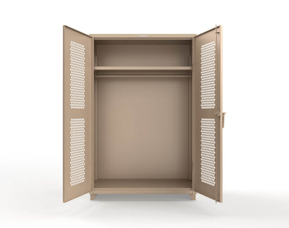  Extra Heavy Duty 14 GA Ventilated (Hex) Uniform Cabinet with Hanger Rod, 1 Shelf - 48 In. W x 24 In. D x 75 In. H - 46-H-WR-241-L-1019