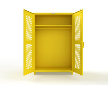  Extra Heavy Duty 14 GA Ventilated (Hex) Uniform Cabinet with Hanger Rod, 1 Shelf - 48 In. W x 24 In. D x 75 In. H - 46-H-WR-241-L-1021