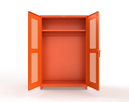  Extra Heavy Duty 14 GA Ventilated (Hex) Uniform Cabinet with Hanger Rod, 1 Shelf - 48 In. W x 24 In. D x 75 In. H - 46-H-WR-241-L-2009