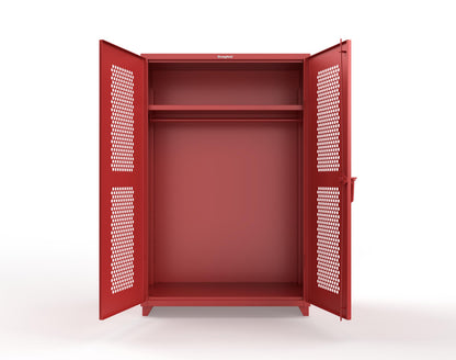  Extra Heavy Duty 14 GA Ventilated (Hex) Uniform Cabinet with Hanger Rod, 1 Shelf - 48 In. W x 24 In. D x 75 In. H - 46-H-WR-241-L-3001