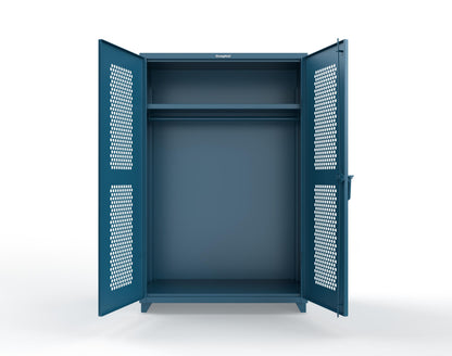  Extra Heavy Duty 14 GA Ventilated (Hex) Uniform Cabinet with Hanger Rod, 1 Shelf - 48 In. W x 24 In. D x 75 In. H - 46-H-WR-241-L-5001
