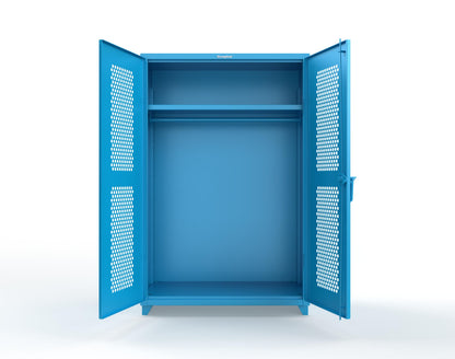  Extra Heavy Duty 14 GA Ventilated (Hex) Uniform Cabinet with Hanger Rod, 1 Shelf - 48 In. W x 24 In. D x 75 In. H - 46-H-WR-241-L-5012