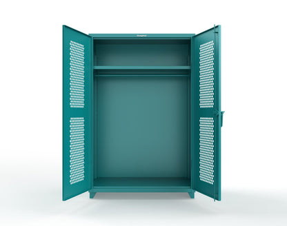  Extra Heavy Duty 14 GA Ventilated (Hex) Uniform Cabinet with Hanger Rod, 1 Shelf - 48 In. W x 24 In. D x 75 In. H - 46-H-WR-241-L-5021