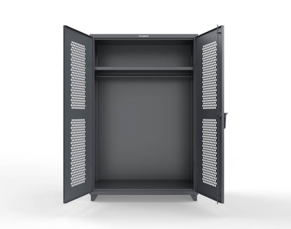  Extra Heavy Duty 14 GA Ventilated (Hex) Uniform Cabinet with Hanger Rod, 1 Shelf - 48 In. W x 24 In. D x 75 In. H - 46-H-WR-241-L-7024