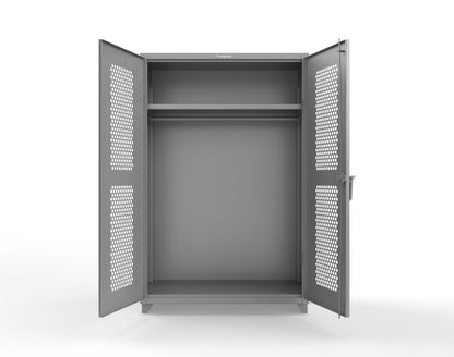  Extra Heavy Duty 14 GA Ventilated (Hex) Uniform Cabinet with Hanger Rod, 1 Shelf - 48 In. W x 24 In. D x 75 In. H - 46-H-WR-241-L-7037