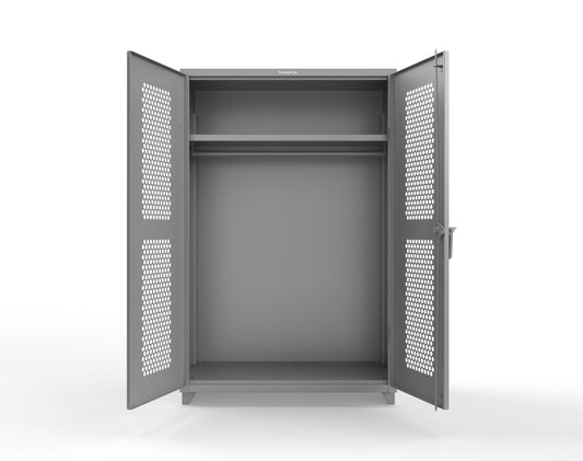  Extra Heavy Duty 14 GA Ventilated (Hex) Uniform Cabinet with Hanger Rod, 1 Shelf - 48 In. W x 24 In. D x 75 In. H - 46-H-WR-241-L-7037