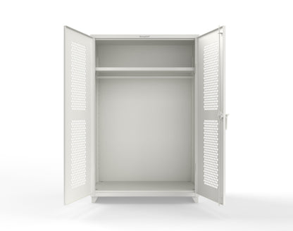  Extra Heavy Duty 14 GA Ventilated (Hex) Uniform Cabinet with Hanger Rod, 1 Shelf - 48 In. W x 24 In. D x 75 In. H - 46-H-WR-241-L-9003