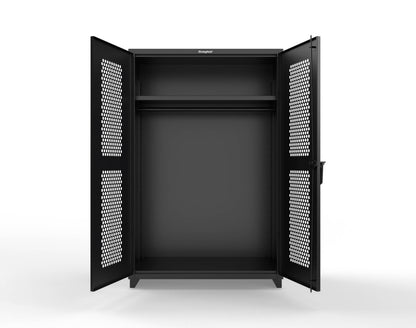 Extra Heavy Duty 14 GA Ventilated (Hex) Uniform Cabinet with Hanger Rod, 1 Shelf - 48 In. W x 24 In. D x 75 In. H - 46-H-WR-241-L-9005