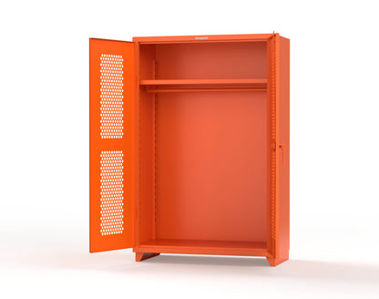  Extra Heavy Duty 14 GA Ventilated (Hex) Uniform Cabinet with Hanger Rod, 1 Shelf - 48 In. W x 24 In. D x 75 In. H - 46-H-WR-241-L-2009
