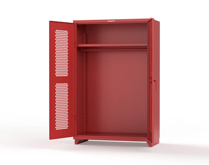  Extra Heavy Duty 14 GA Ventilated (Hex) Uniform Cabinet with Hanger Rod, 1 Shelf - 48 In. W x 24 In. D x 75 In. H - 46-H-WR-241-L-3001