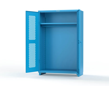  Extra Heavy Duty 14 GA Ventilated (Hex) Uniform Cabinet with Hanger Rod, 1 Shelf - 48 In. W x 24 In. D x 75 In. H - 46-H-WR-241-L-5012