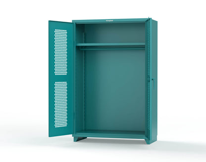  Extra Heavy Duty 14 GA Ventilated (Hex) Uniform Cabinet with Hanger Rod, 1 Shelf - 48 In. W x 24 In. D x 75 In. H - 46-H-WR-241-L-5021