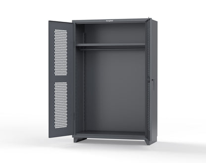  Extra Heavy Duty 14 GA Ventilated (Hex) Uniform Cabinet with Hanger Rod, 1 Shelf - 48 In. W x 24 In. D x 75 In. H - 46-H-WR-241-L-7024