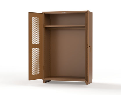  Extra Heavy Duty 14 GA Ventilated (Hex) Uniform Cabinet with Hanger Rod, 1 Shelf - 48 In. W x 24 In. D x 75 In. H - 46-H-WR-241-L-8008