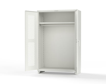  Extra Heavy Duty 14 GA Ventilated (Hex) Uniform Cabinet with Hanger Rod, 1 Shelf - 48 In. W x 24 In. D x 75 In. H - 46-H-WR-241-L-9003