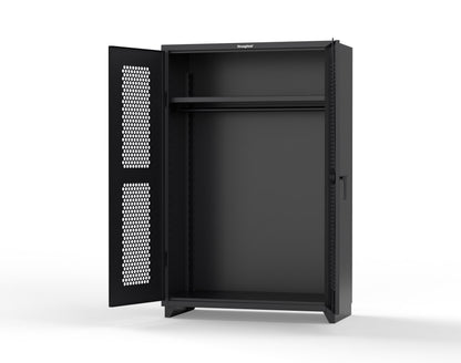  Extra Heavy Duty 14 GA Ventilated (Hex) Uniform Cabinet with Hanger Rod, 1 Shelf - 48 In. W x 24 In. D x 75 In. H - 46-H-WR-241-L-9005