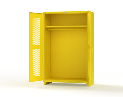  Extra Heavy Duty 14 GA Ventilated (Hex) Uniform Cabinet with Hanger Rod, 1 Shelf - 48 In. W x 24 In. D x 75 In. H - 46-H-WR-241-L-1021