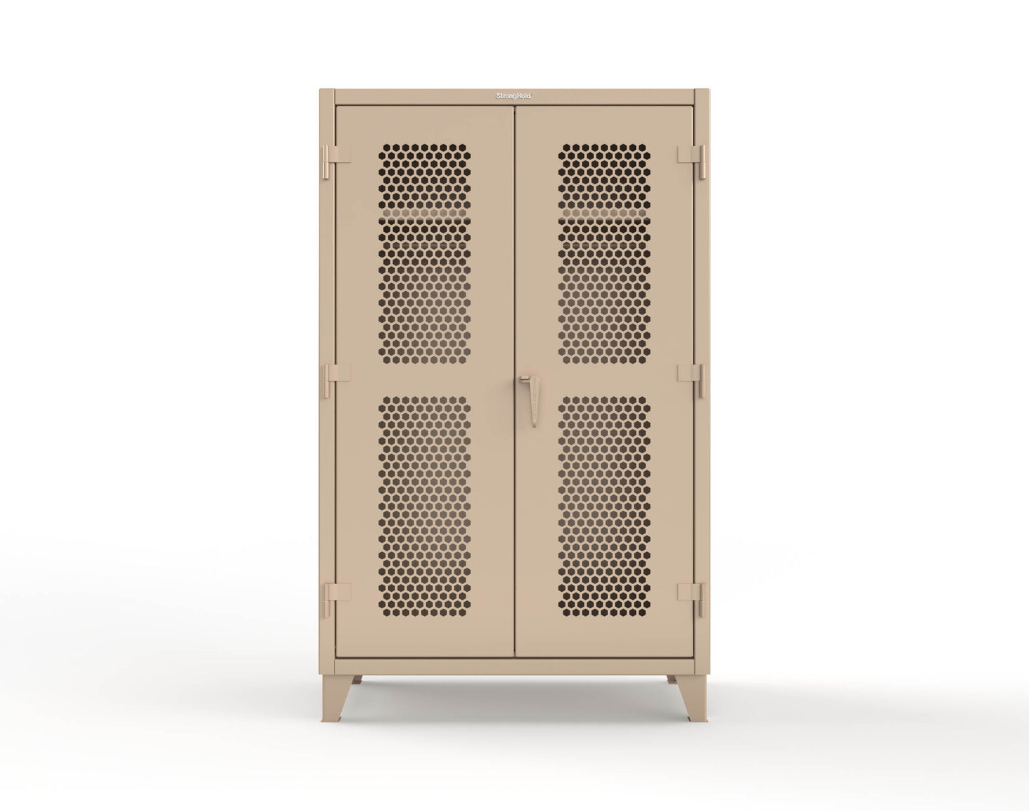 Extreme Duty 12 GA Ventilated (Hex) Uniform Cabinet with Hanger Rod, 1 Shelf - 48 In. W x 24 In. D x 78 In. H - 46-H-WR-241-1019