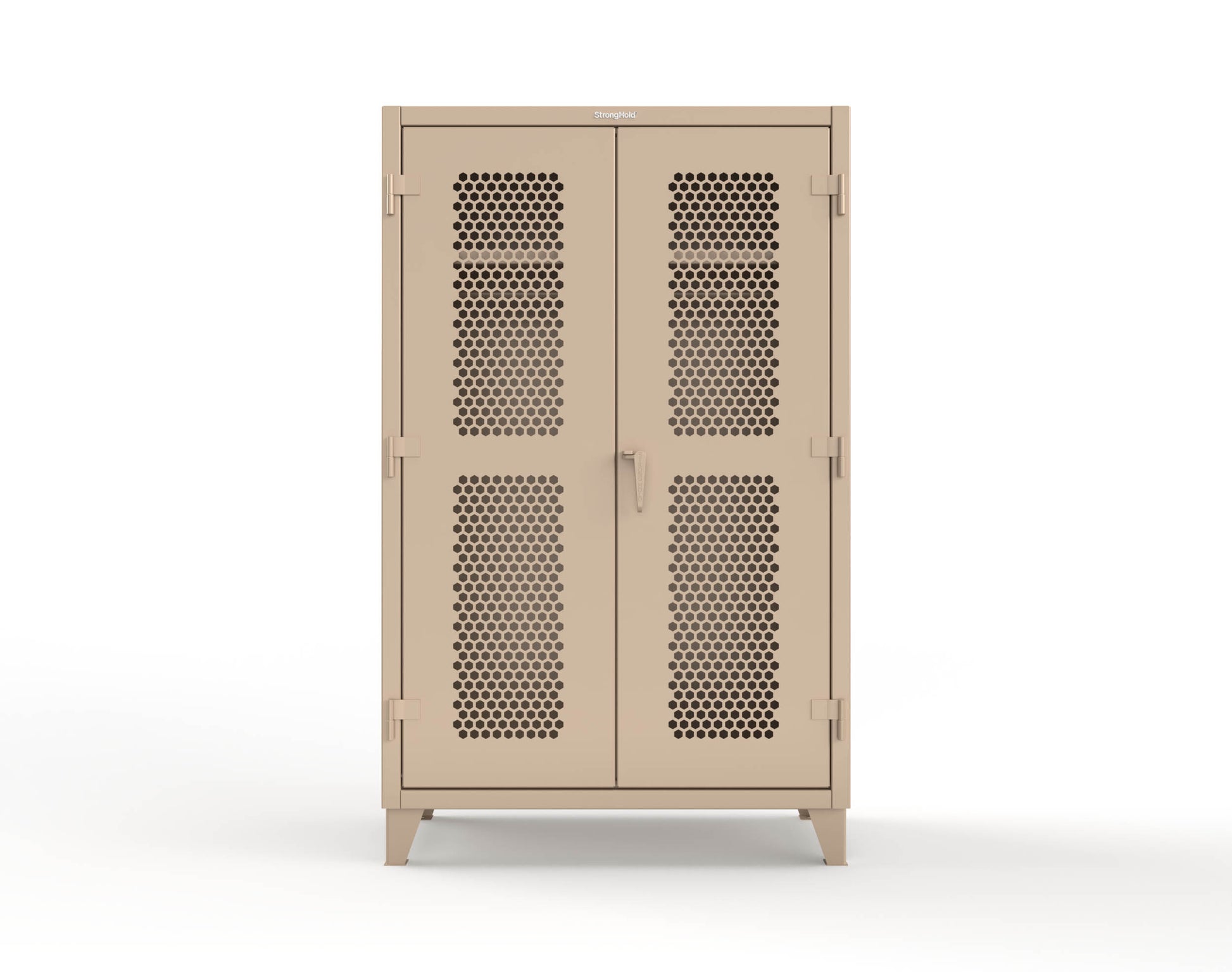 Extreme Duty 12 GA Ventilated (Hex) Uniform Cabinet with Hanger Rod, 1 Shelf - 48 In. W x 24 In. D x 78 In. H - 46-H-WR-241-1019