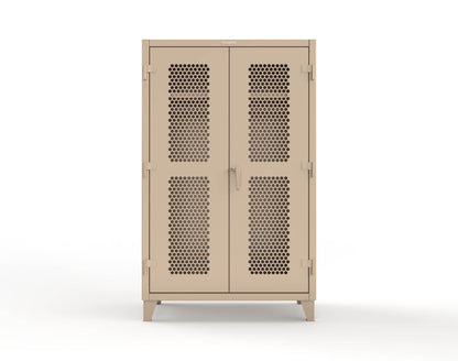 Extreme Duty 12 GA Ventilated (Hex) Uniform Cabinet with Hanger Rod, 1 Shelf - 48 In. W x 24 In. D x 78 In. H - 46-H-WR-241-1019