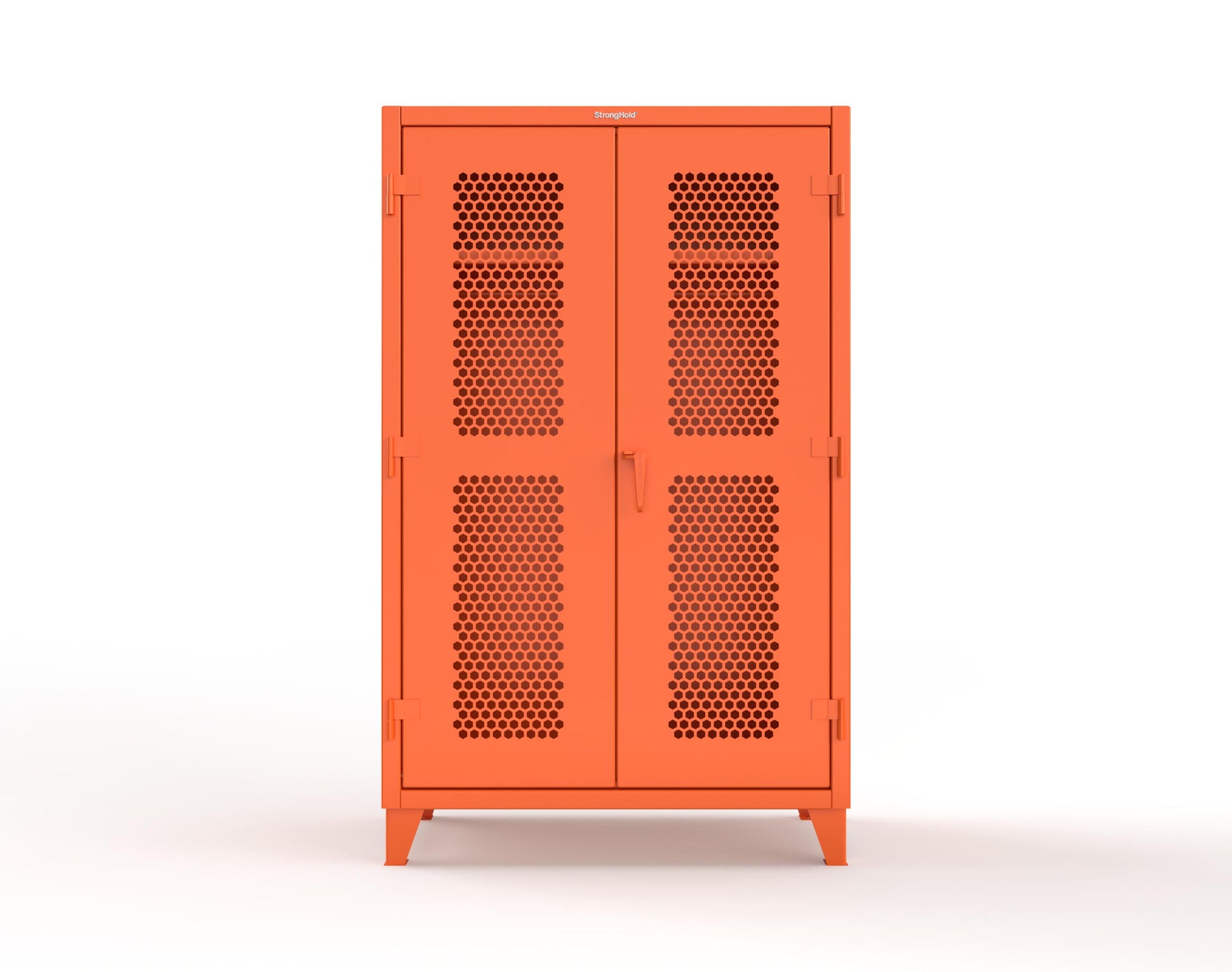 Extreme Duty 12 GA Ventilated (Hex) Uniform Cabinet with Hanger Rod, 1 Shelf - 48 In. W x 24 In. D x 78 In. H - 46-H-WR-241-2009