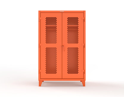 Extreme Duty 12 GA Ventilated (Hex) Uniform Cabinet with Hanger Rod, 1 Shelf - 48 In. W x 24 In. D x 78 In. H - 46-H-WR-241-2009