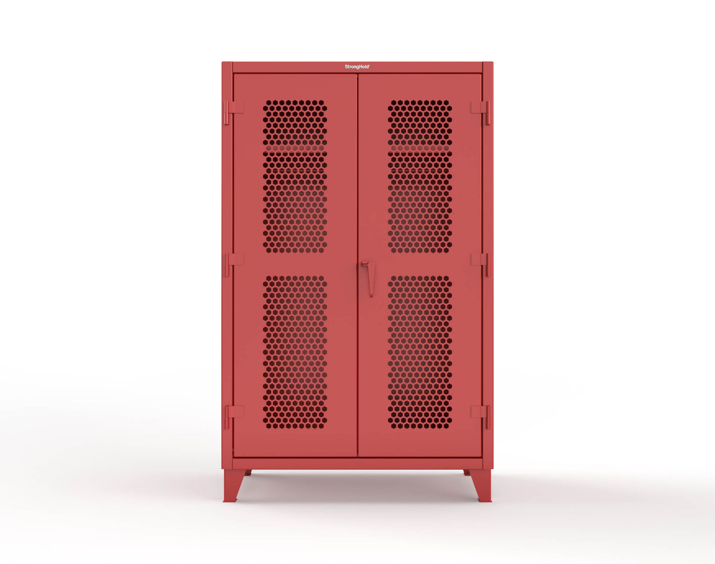 Extreme Duty 12 GA Ventilated (Hex) Uniform Cabinet with Hanger Rod, 1 Shelf - 48 In. W x 24 In. D x 78 In. H - 46-H-WR-241-3001