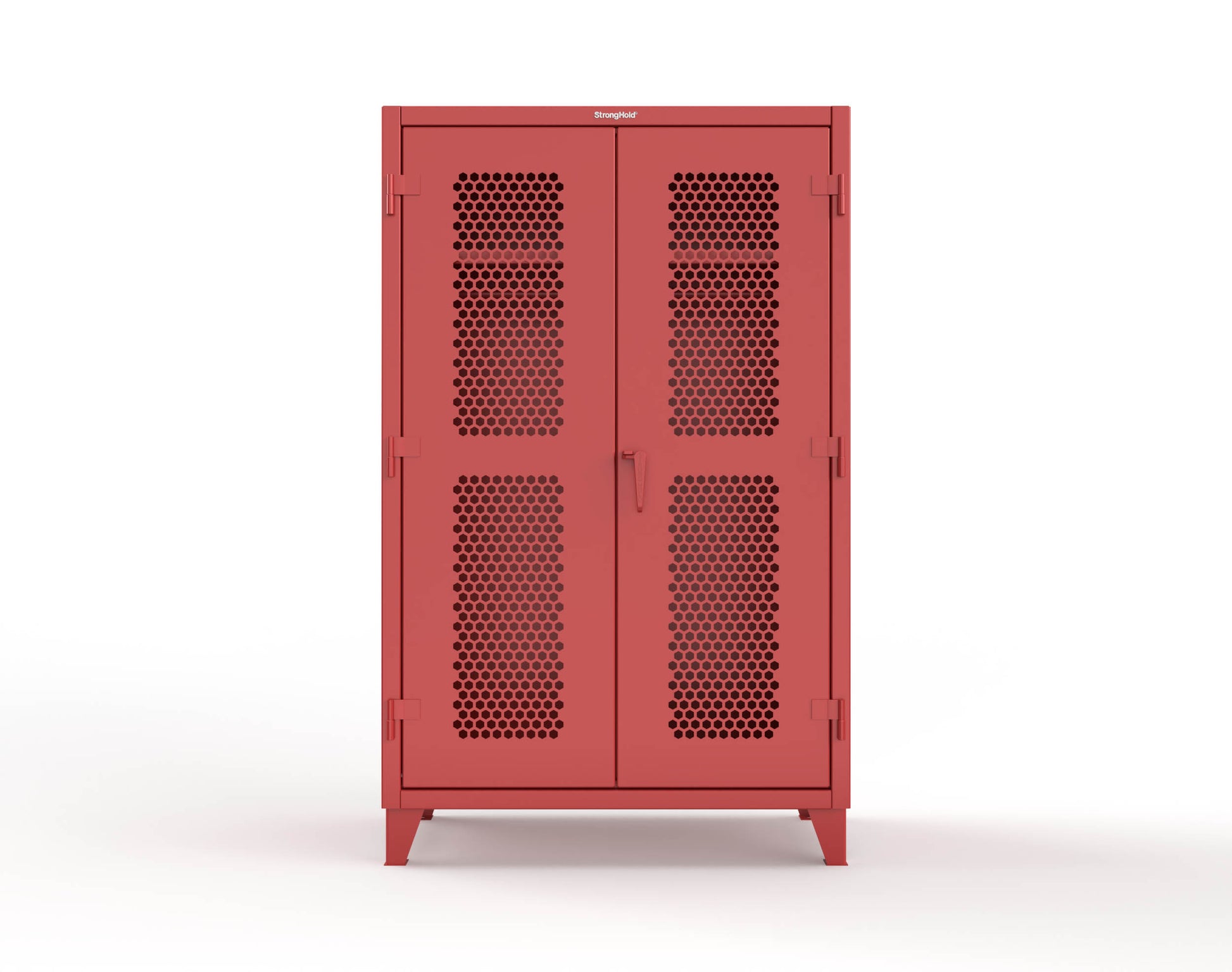 Extreme Duty 12 GA Ventilated (Hex) Uniform Cabinet with Hanger Rod, 1 Shelf - 48 In. W x 24 In. D x 78 In. H - 46-H-WR-241-3001