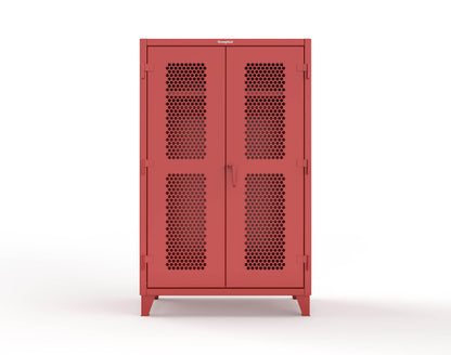 Extreme Duty 12 GA Ventilated (Hex) Uniform Cabinet with Hanger Rod, 1 Shelf - 48 In. W x 24 In. D x 78 In. H - 46-H-WR-241-3001
