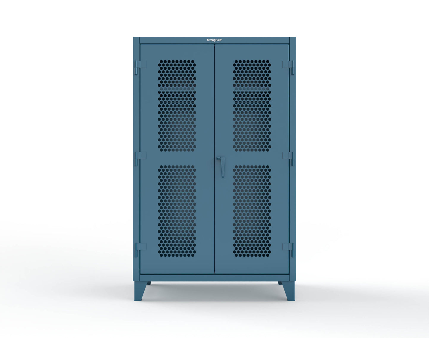 Extreme Duty 12 GA Ventilated (Hex) Uniform Cabinet with Hanger Rod, 1 Shelf - 48 In. W x 24 In. D x 78 In. H - 46-H-WR-241-5001