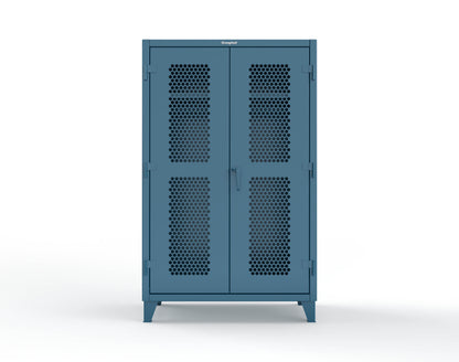 Extreme Duty 12 GA Ventilated (Hex) Uniform Cabinet with Hanger Rod, 1 Shelf - 48 In. W x 24 In. D x 78 In. H - 46-H-WR-241-5001