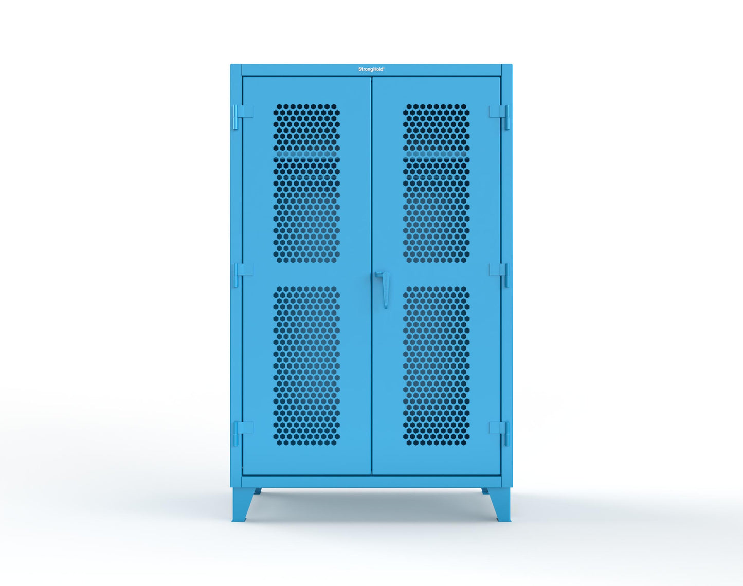 Extreme Duty 12 GA Ventilated (Hex) Uniform Cabinet with Hanger Rod, 1 Shelf - 48 In. W x 24 In. D x 78 In. H - 46-H-WR-241-5012