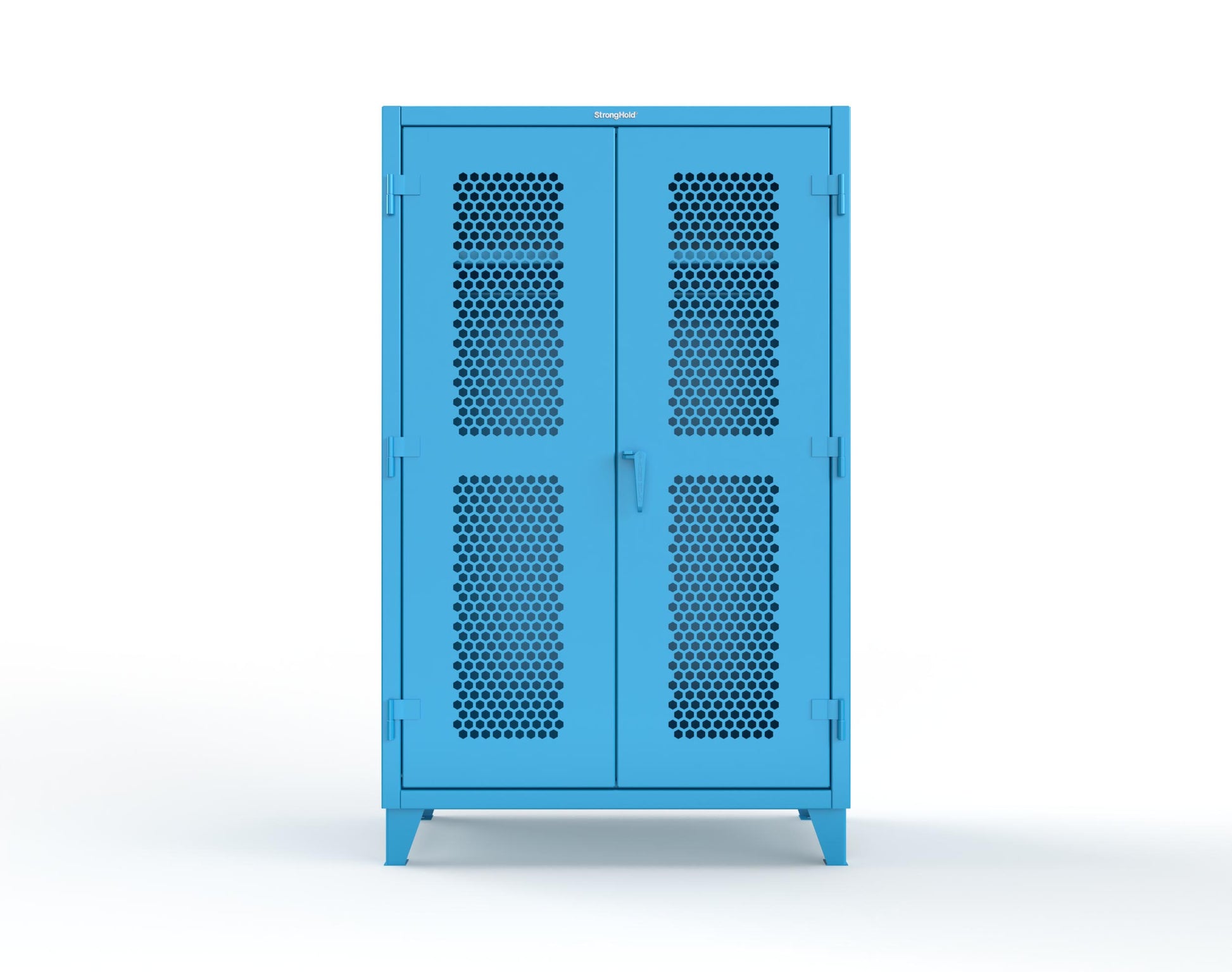 Extreme Duty 12 GA Ventilated (Hex) Uniform Cabinet with Hanger Rod, 1 Shelf - 48 In. W x 24 In. D x 78 In. H - 46-H-WR-241-5012