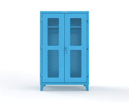 Extreme Duty 12 GA Ventilated (Hex) Uniform Cabinet with Hanger Rod, 1 Shelf - 48 In. W x 24 In. D x 78 In. H - 46-H-WR-241-5012