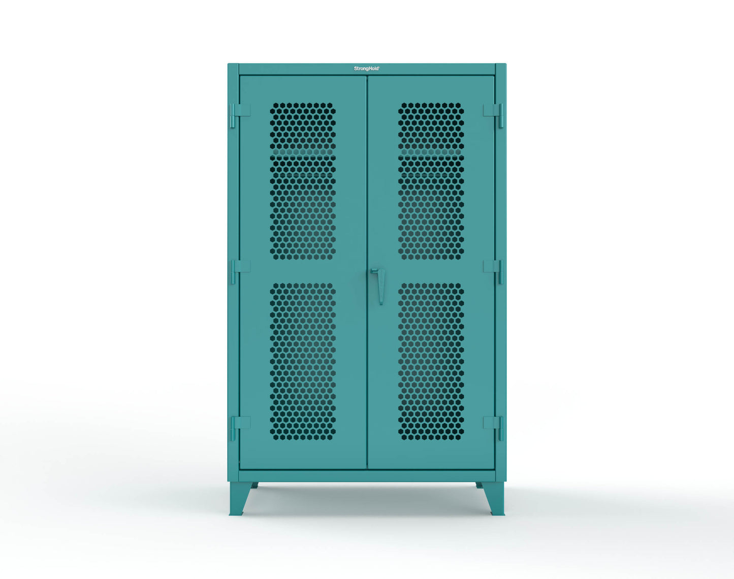 Extreme Duty 12 GA Ventilated (Hex) Uniform Cabinet with Hanger Rod, 1 Shelf - 48 In. W x 24 In. D x 78 In. H - 46-H-WR-241-5021
