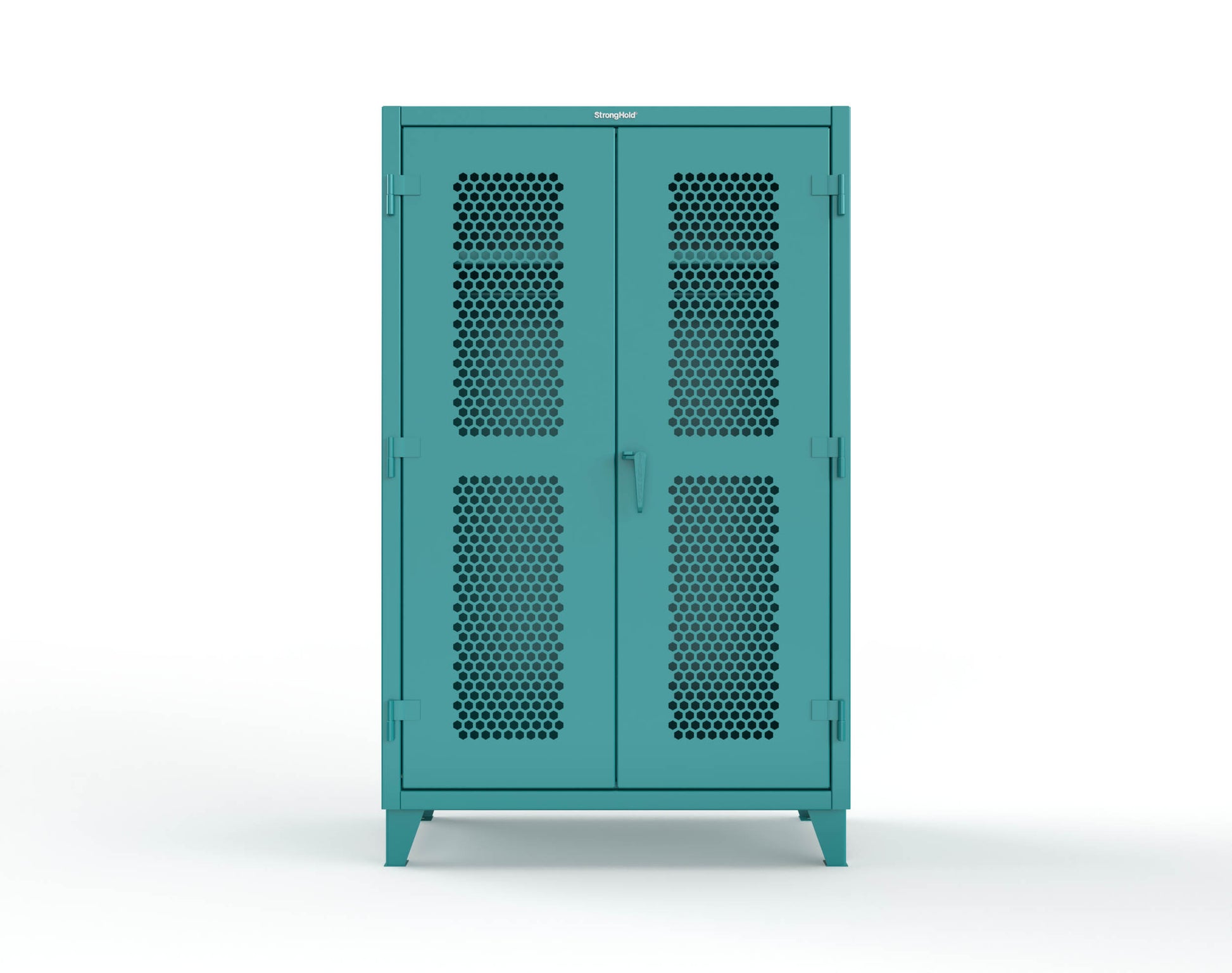 Extreme Duty 12 GA Ventilated (Hex) Uniform Cabinet with Hanger Rod, 1 Shelf - 48 In. W x 24 In. D x 78 In. H - 46-H-WR-241-5021