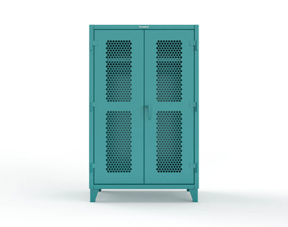 Extreme Duty 12 GA Ventilated (Hex) Uniform Cabinet with Hanger Rod, 1 Shelf - 48 In. W x 24 In. D x 78 In. H - 46-H-WR-241-5021