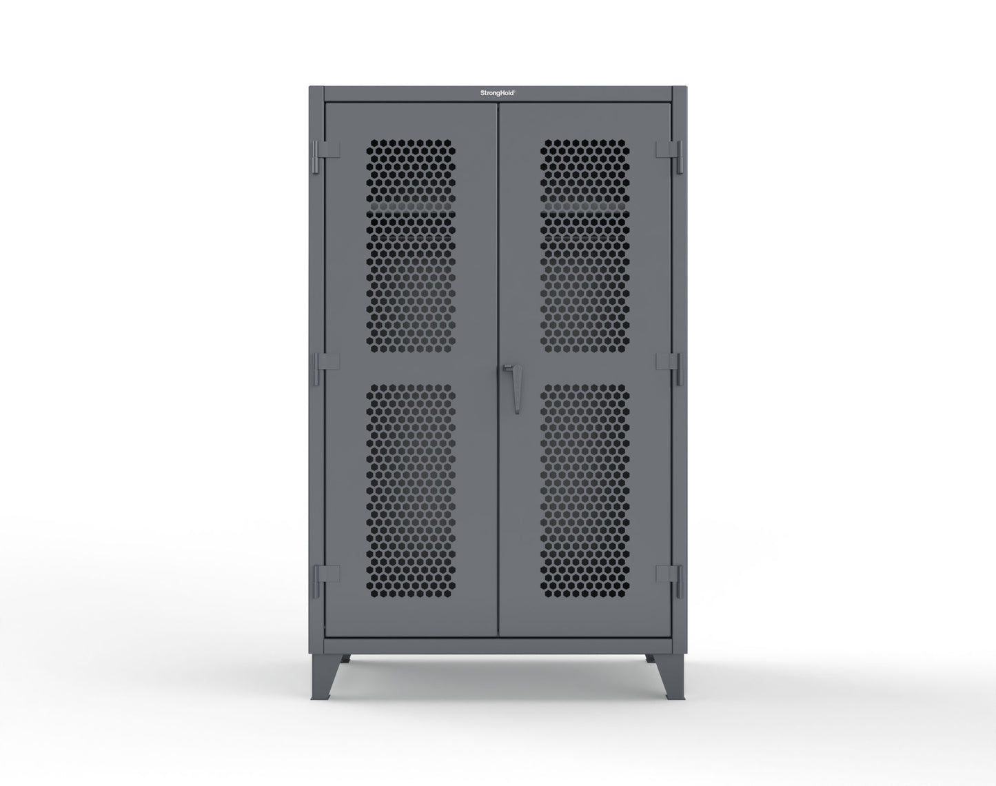 Extreme Duty 12 GA Ventilated (Hex) Uniform Cabinet with Hanger Rod, 1 Shelf - 48 In. W x 24 In. D x 78 In. H - 46-H-WR-241-7024