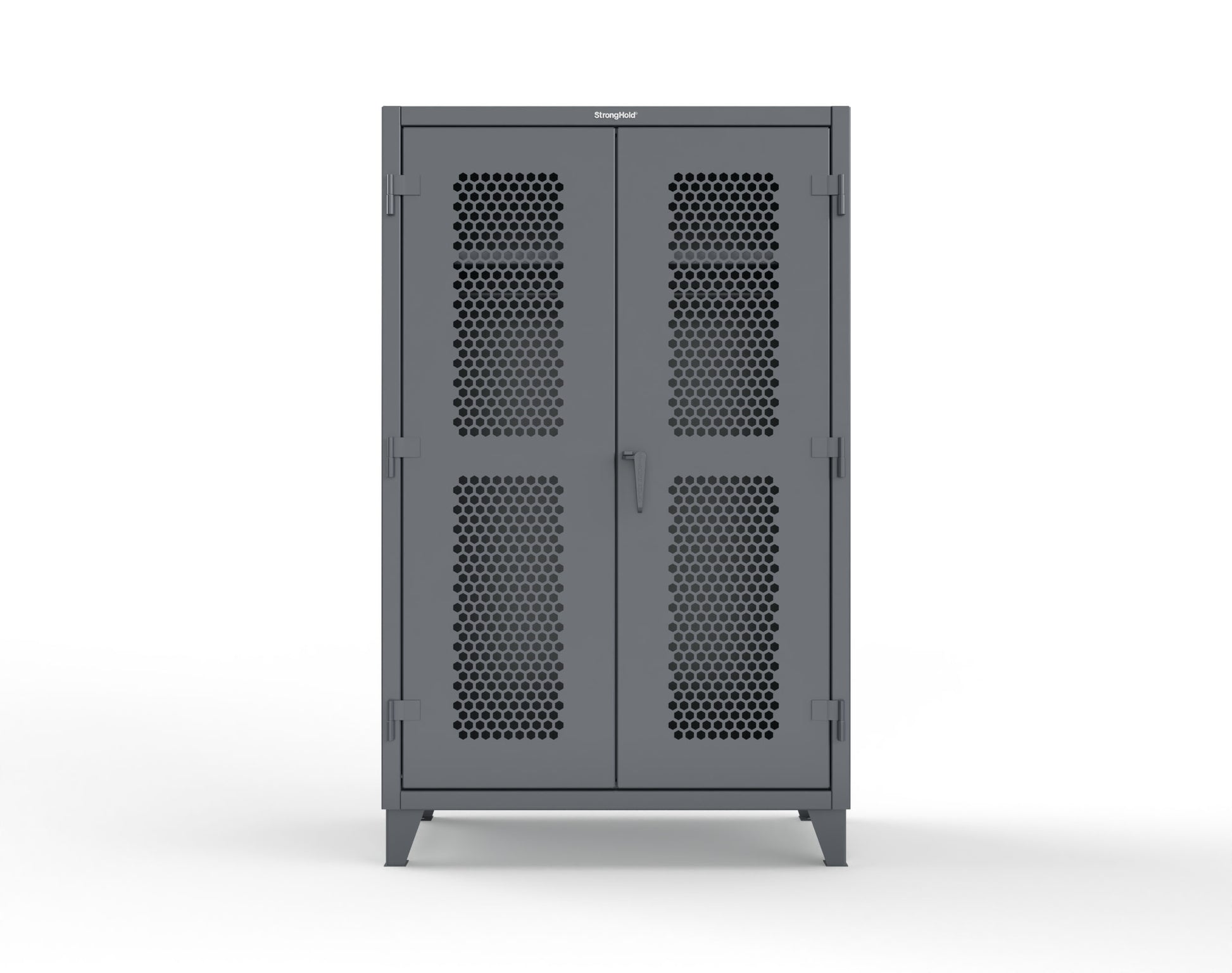 Extreme Duty 12 GA Ventilated (Hex) Uniform Cabinet with Hanger Rod, 1 Shelf - 48 In. W x 24 In. D x 78 In. H - 46-H-WR-241-7024