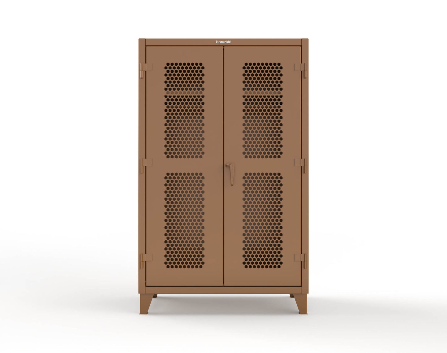 Extreme Duty 12 GA Ventilated (Hex) Uniform Cabinet with Hanger Rod, 1 Shelf - 48 In. W x 24 In. D x 78 In. H - 46-H-WR-241-8008