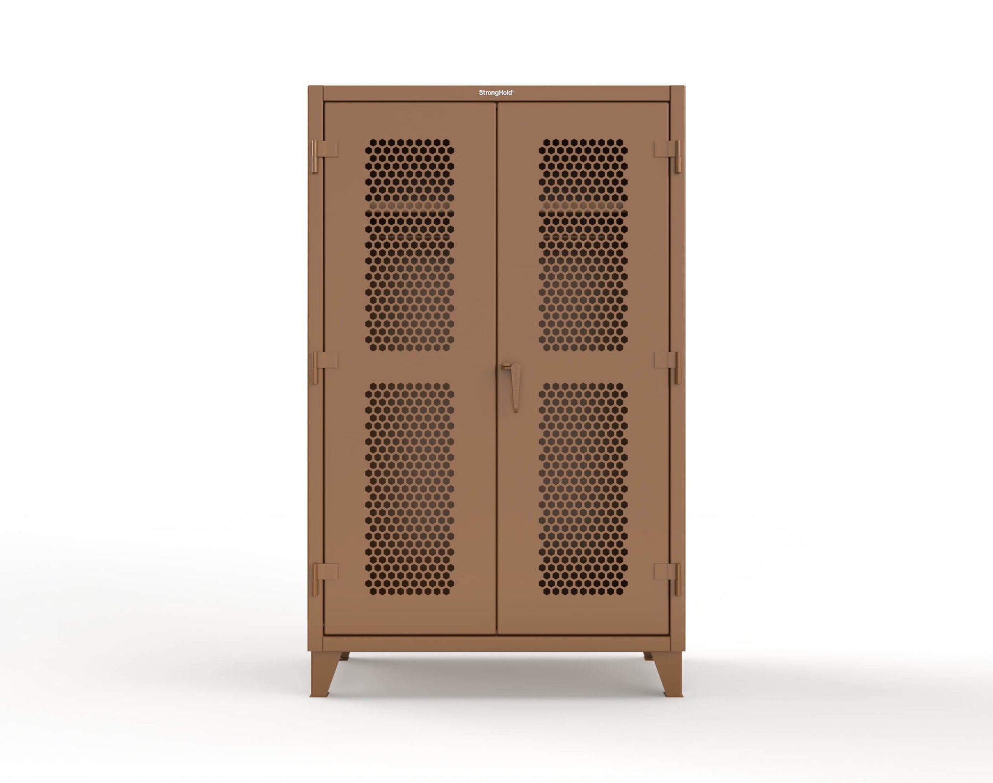 Extreme Duty 12 GA Ventilated (Hex) Uniform Cabinet with Hanger Rod, 1 Shelf - 48 In. W x 24 In. D x 78 In. H - 46-H-WR-241-8008