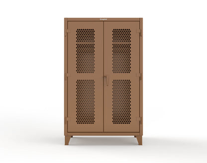 Extreme Duty 12 GA Ventilated (Hex) Uniform Cabinet with Hanger Rod, 1 Shelf - 48 In. W x 24 In. D x 78 In. H - 46-H-WR-241-8008