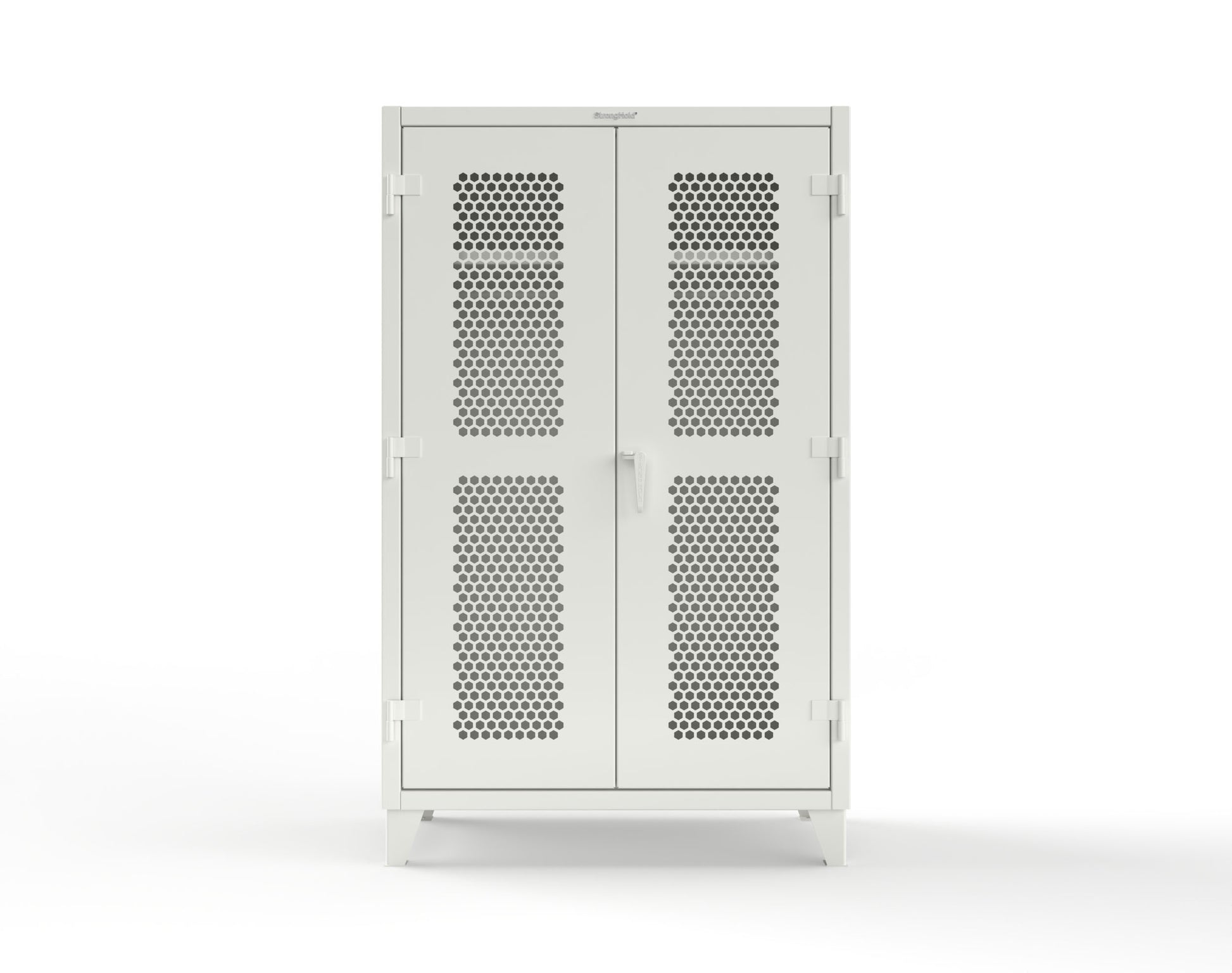 Extreme Duty 12 GA Ventilated (Hex) Uniform Cabinet with Hanger Rod, 1 Shelf - 48 In. W x 24 In. D x 78 In. H - 46-H-WR-241-9003