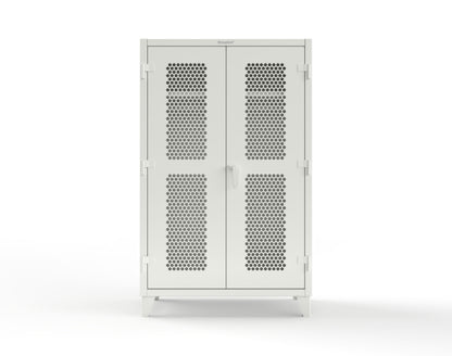 Extreme Duty 12 GA Ventilated (Hex) Uniform Cabinet with Hanger Rod, 1 Shelf - 48 In. W x 24 In. D x 78 In. H - 46-H-WR-241-9003